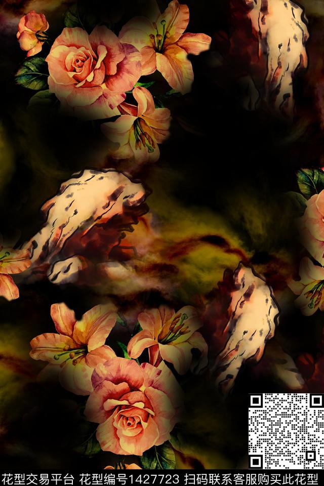 连衣裙女装花卉传统印花华亿平台下载（图片编号: 1427723） - 瓦栏（Walan）