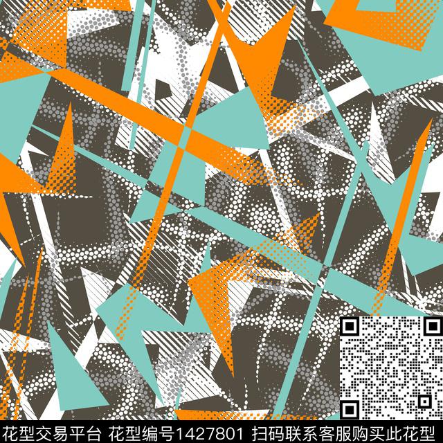 纸印花几何大牌风传统印花华亿平台下载（图片编号: 1427801） - 瓦栏（Walan）