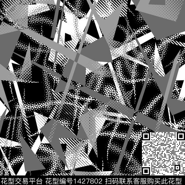 纸印花几何大牌风传统印花华亿平台下载（图片编号: 1427802） - 瓦栏（Walan）