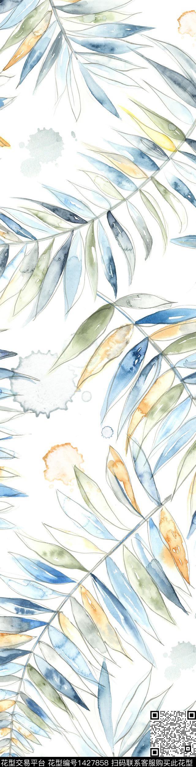 水彩花卉大牌风传统印花华亿平台下载（图片编号: 1427858） - 瓦栏（Walan）