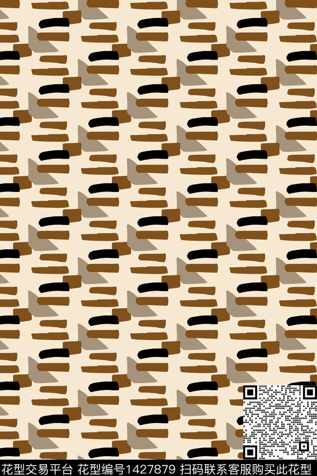 年轻女性格子几何数码印花华亿平台下载（图片编号: 1427879） - 瓦栏（Walan）