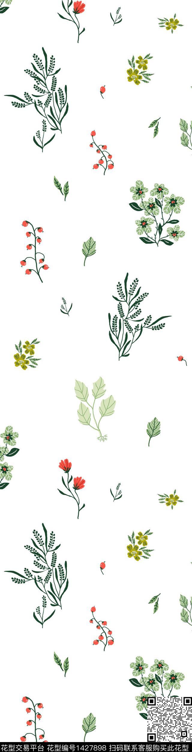 花卉大牌风小碎花传统印花华亿平台下载（图片编号: 1427898） - 瓦栏（Walan）