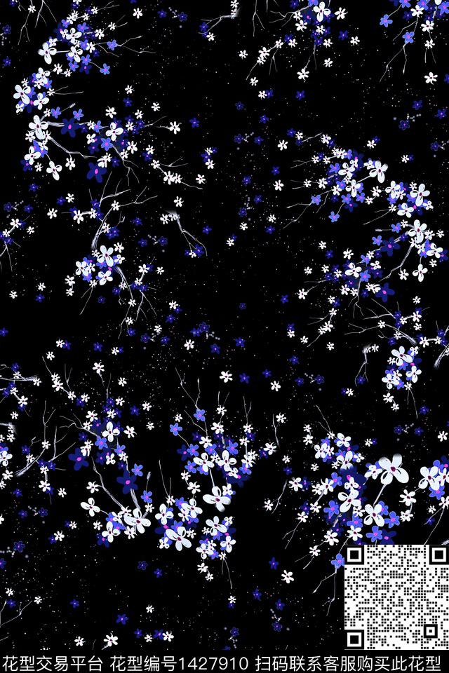 满版散花抽象小清新数码印花华亿平台下载（图片编号: 1427910） - 瓦栏（Walan）