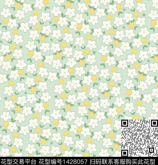 小碎花清新风日韩系数码印花华亿平台下载（图片编号: 1428057） - 瓦栏（Walan）