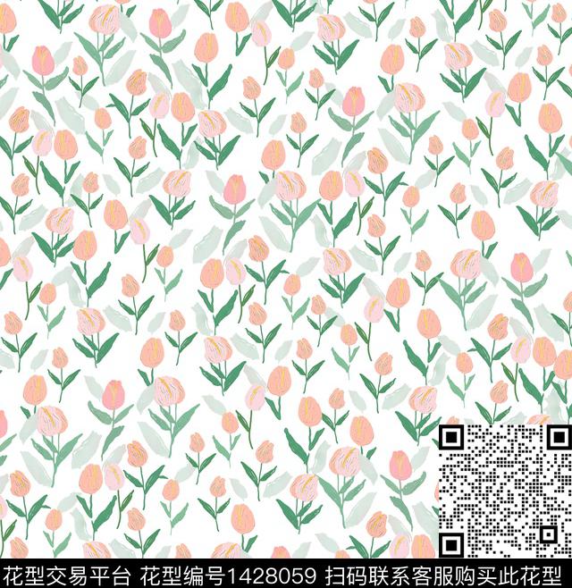 小碎花清新风日韩系数码印花华亿平台下载（图片编号: 1428059） - 瓦栏（Walan）