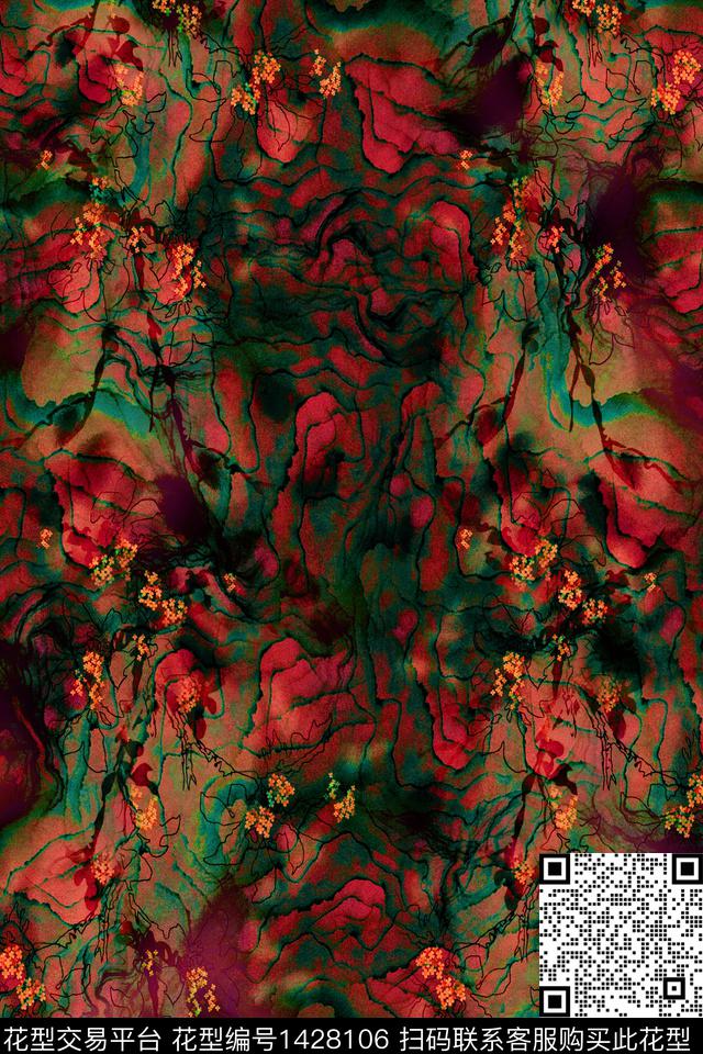 花卉旗袍休闲数码印花华亿平台下载（图片编号: 1428106） - 瓦栏（Walan）