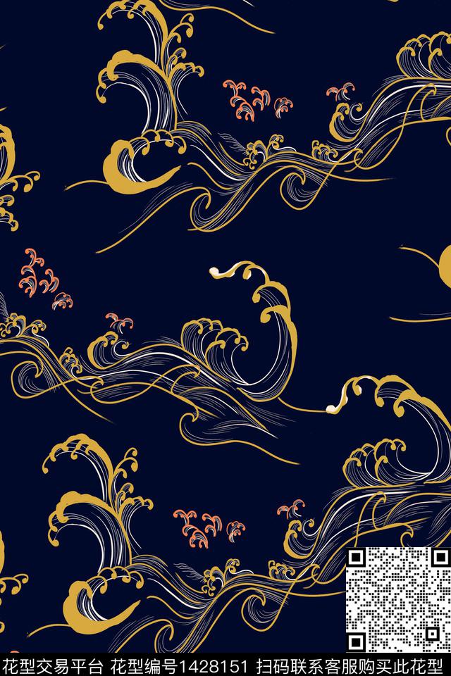 香云纱抽象真丝数码印花华亿平台下载（图片编号: 1428151） - 瓦栏（Walan）