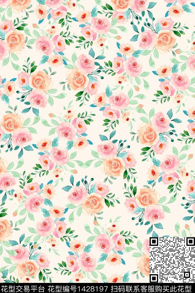 花卉大牌风小碎花数码印花华亿平台下载（图片编号: 1428197） - 瓦栏（Walan）