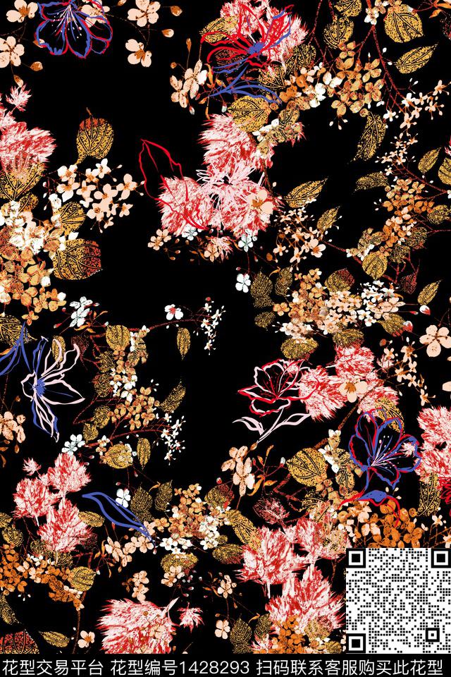 女装花卉中老年数码印花华亿平台下载（图片编号: 1428293） - 瓦栏（Walan）
