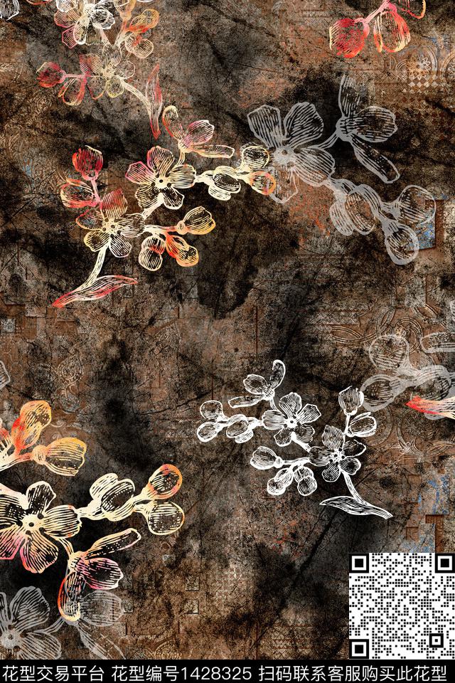 女装花卉中老年数码印花华亿平台下载（图片编号: 1428325） - 瓦栏（Walan）