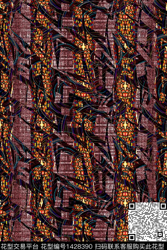 女装满版散花中老年数码印花华亿平台下载（图片编号: 1428390） - 瓦栏（Walan）