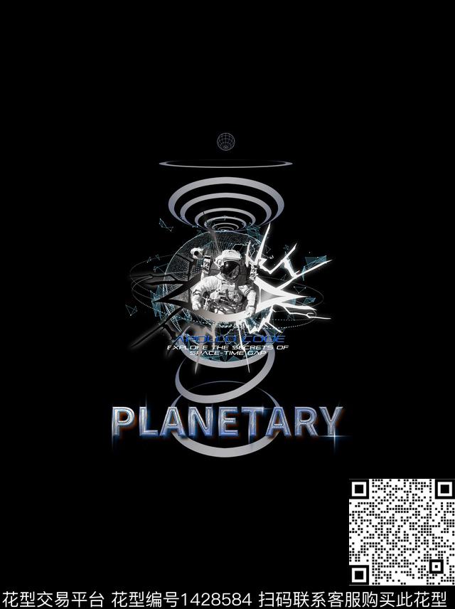 字母线条定位花数码印花华亿平台下载（图片编号: 1428584） - 瓦栏（Walan）