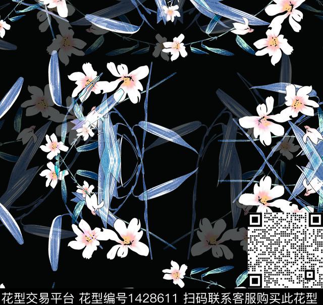 花卉大牌风小碎花数码印花华亿平台下载（图片编号: 1428611） - 瓦栏（Walan）