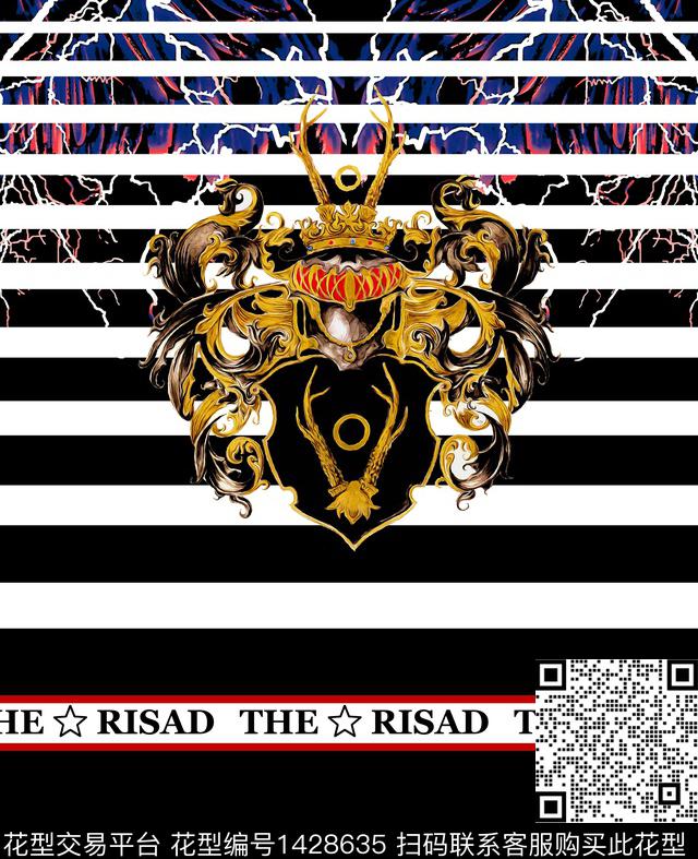 字母几何定位花数码印花华亿平台下载（图片编号: 1428635） - 瓦栏（Walan）