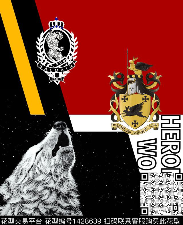 字母几何定位花数码印花华亿平台下载（图片编号: 1428639） - 瓦栏（Walan）