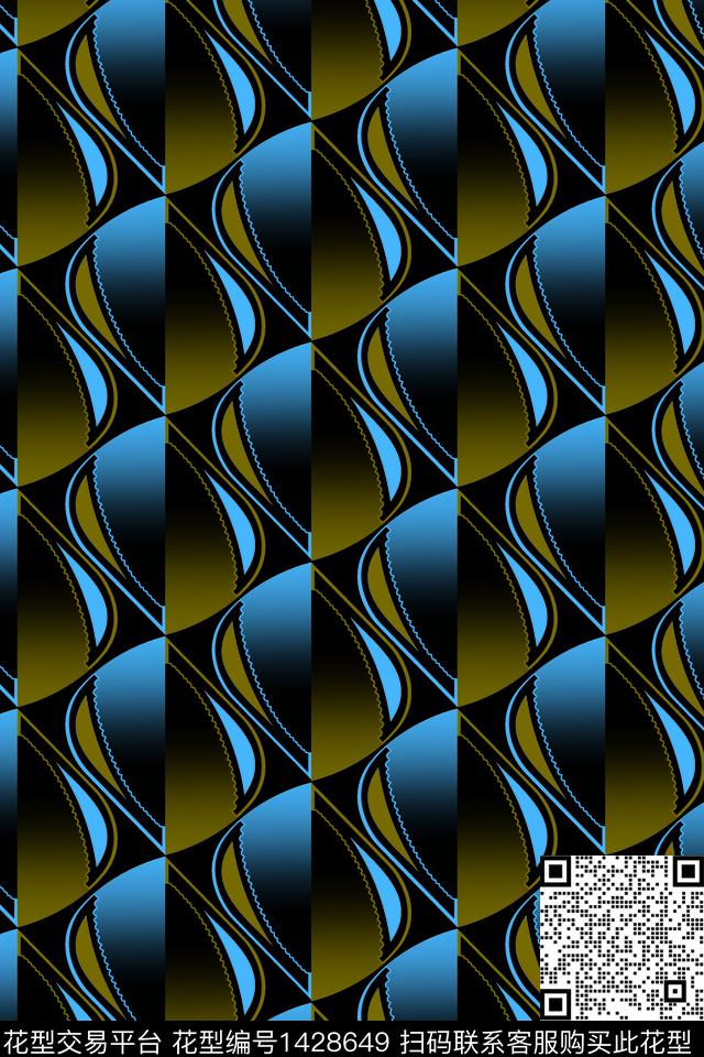 几何文艺渐变数码印花华亿平台下载（图片编号: 1428649） - 瓦栏（Walan）