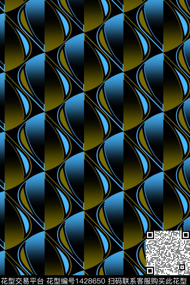 几何文艺渐变数码印花华亿平台下载（图片编号: 1428650） - 瓦栏（Walan）