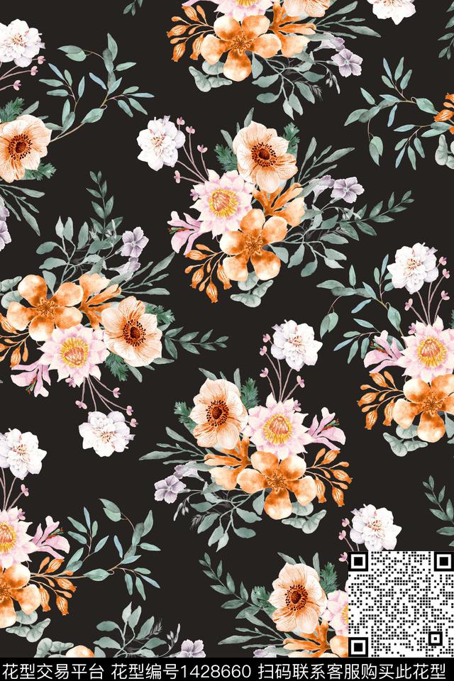 花卉年轻女性热带华亿平台数码印花华亿平台下载（图片编号: 1428660） - 瓦栏（Walan）