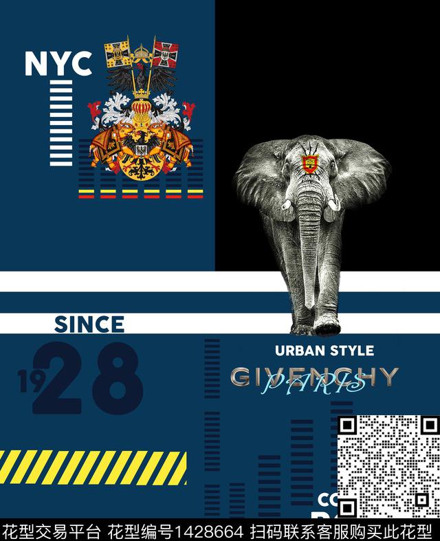 字母几何定位花数码印花华亿平台下载（图片编号: 1428664） - 瓦栏（Walan）