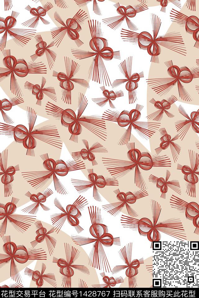 蝴蝶结小清新艺术数码印花华亿平台下载（图片编号: 1428767） - 瓦栏（Walan）