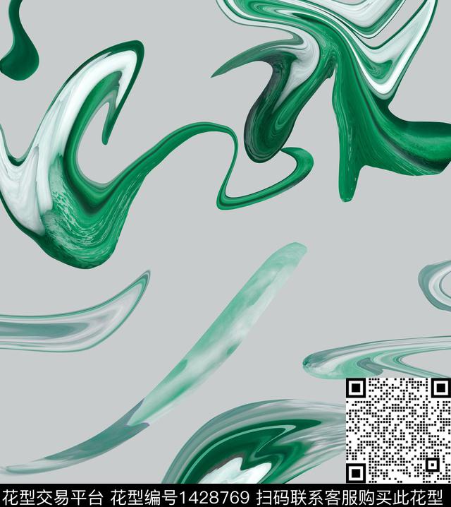 简约几何花卉抽象花卉数码印花华亿平台下载（图片编号: 1428769） - 瓦栏（Walan）