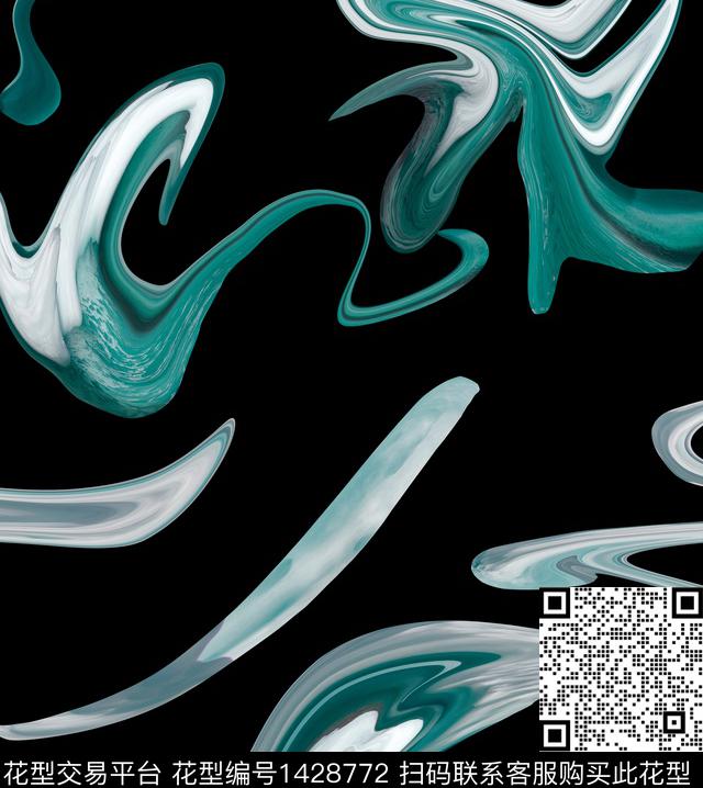 简约几何花卉抽象花卉数码印花华亿平台下载（图片编号: 1428772） - 瓦栏（Walan）