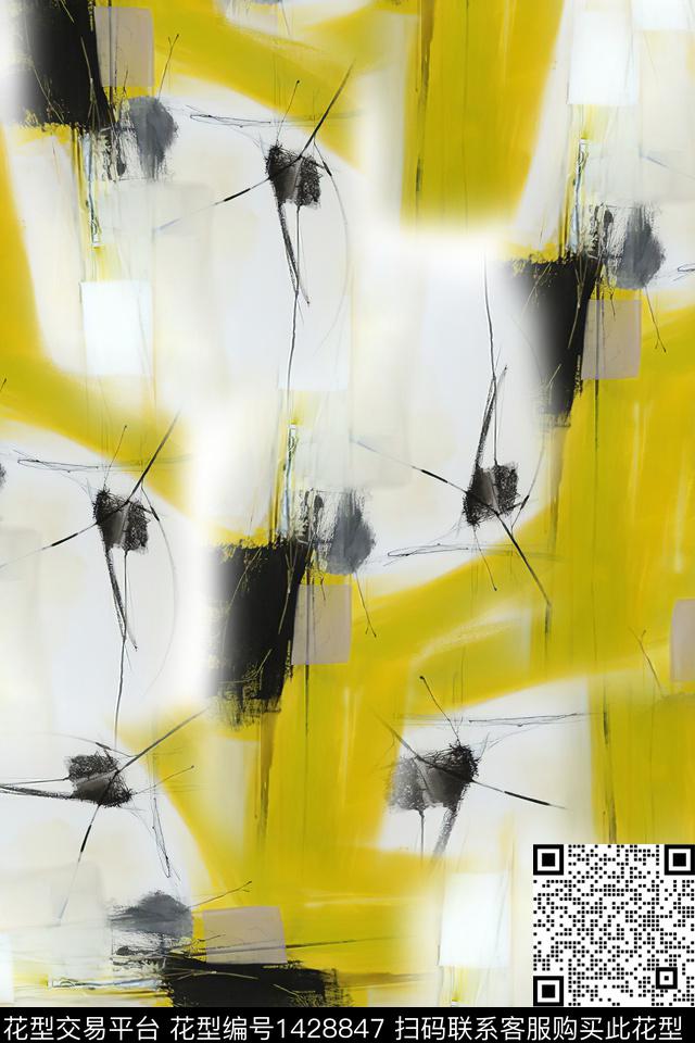 几何肌理水彩数码印花华亿平台下载（图片编号: 1428847） - 瓦栏（Walan）