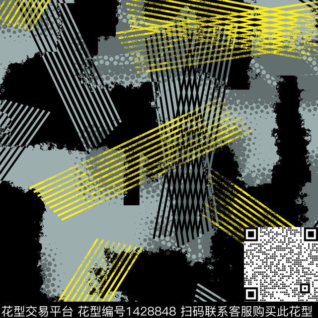 纸印花几何大牌风传统印花华亿平台下载（图片编号: 1428848） - 瓦栏（Walan）