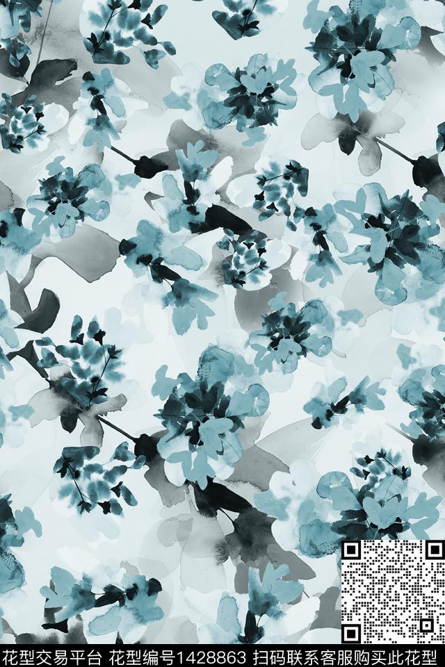 绿植树叶肌理水彩数码印花华亿平台下载（图片编号: 1428863） - 瓦栏（Walan）