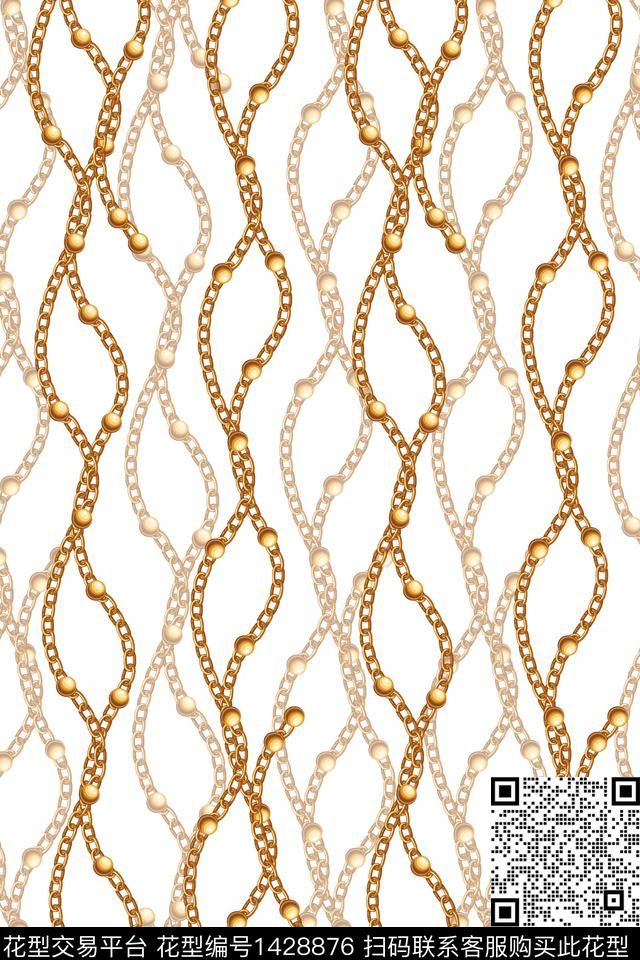 几何链条大牌风传统印花华亿平台下载（图片编号: 1428876） - 瓦栏（Walan）
