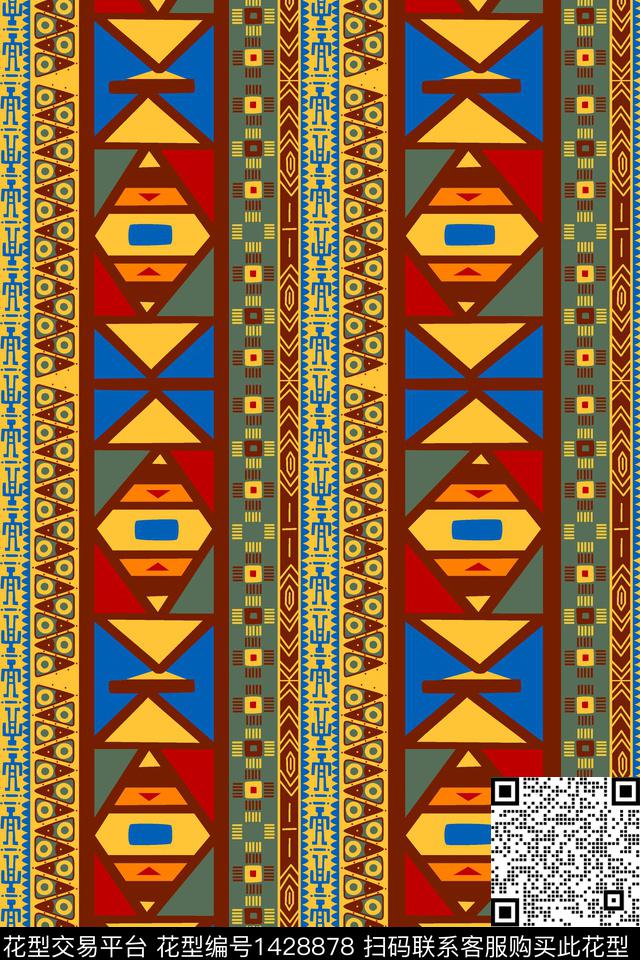 几何黑白条纹大牌风传统印花华亿平台下载（图片编号: 1428878） - 瓦栏（Walan）