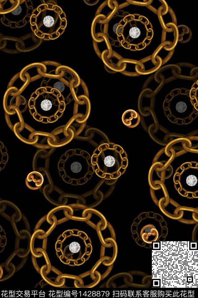 几何金属链条传统印花华亿平台下载（图片编号: 1428879） - 瓦栏（Walan）