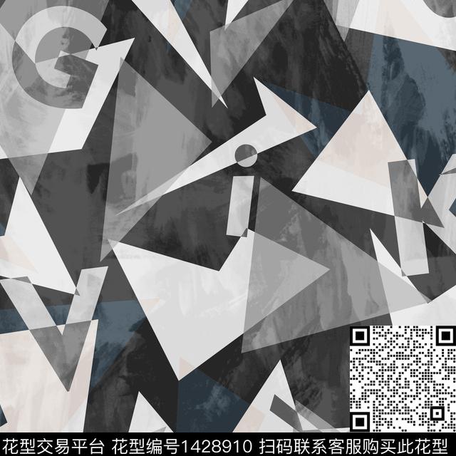 字母几何扎染华亿平台传统印花华亿平台下载（图片编号: 1428910） - 瓦栏（Walan）