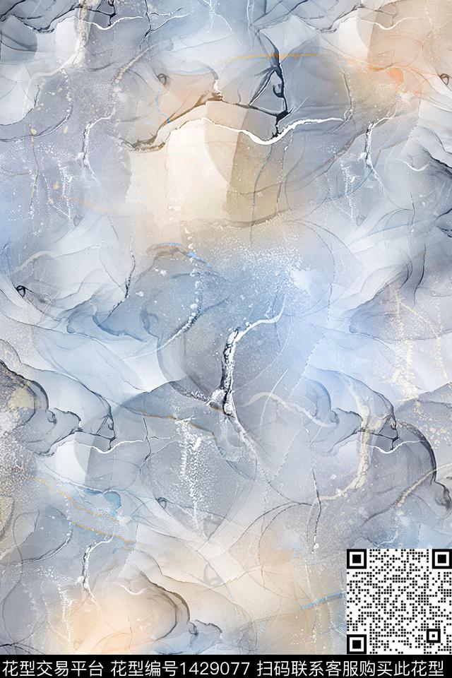 肌理扎染华亿平台大牌风数码印花华亿平台下载（图片编号: 1429077） - 瓦栏（Walan）
