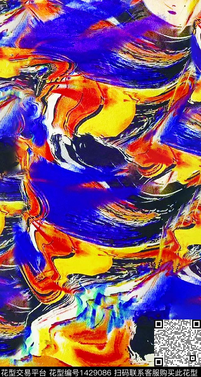 大牌风抽象艺术数码印花华亿平台下载（图片编号: 1429086） - 瓦栏（Walan）