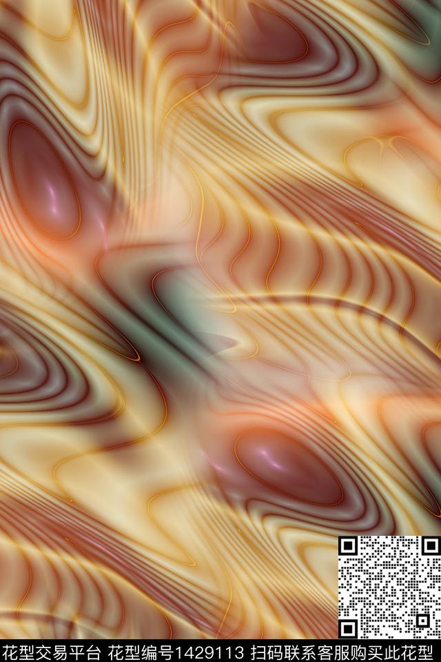 炫彩肌理抽象花卉数码印花华亿平台下载（图片编号: 1429113） - 瓦栏（Walan）