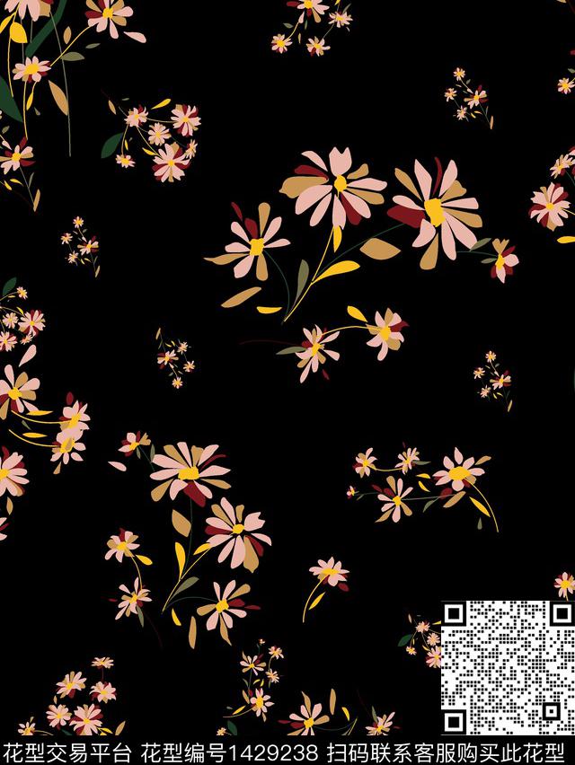 小碎花秋冬装花卉数码印花华亿平台下载（图片编号: 1429238） - 瓦栏（Walan）