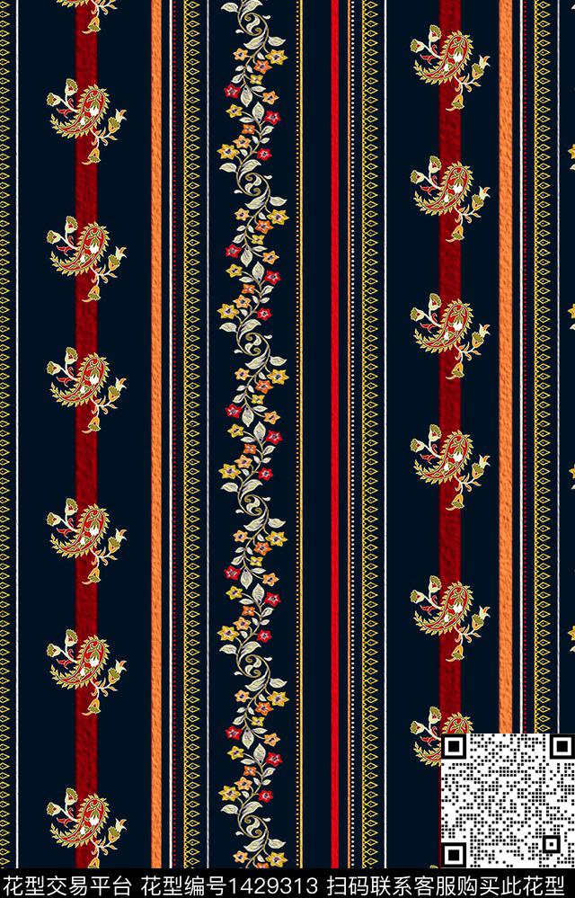 数码华亿平台民族风花卉数码印花华亿平台下载（图片编号: 1429313） - 瓦栏（Walan）
