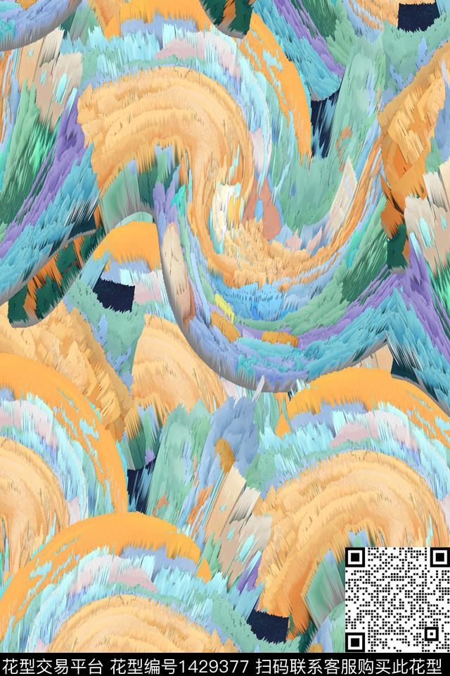 肌理抽象艺术数码印花华亿平台下载（图片编号: 1429377） - 瓦栏（Walan）