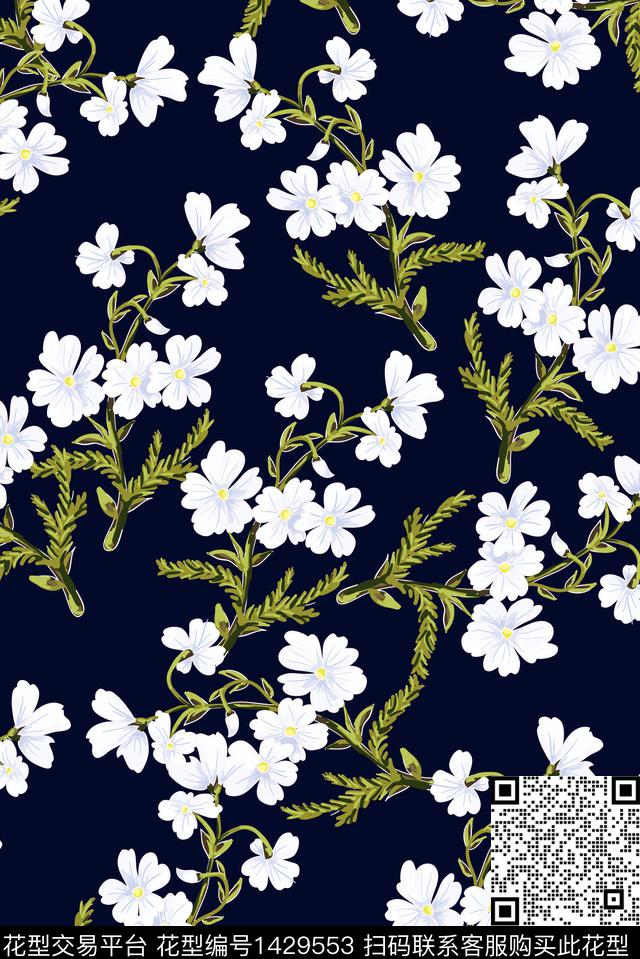 花卉春夏华亿平台小清新数码印花华亿平台下载（图片编号: 1429553） - 瓦栏（Walan）