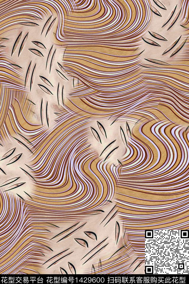 线条肌理抽象数码印花华亿平台下载（图片编号: 1429600） - 瓦栏（Walan）