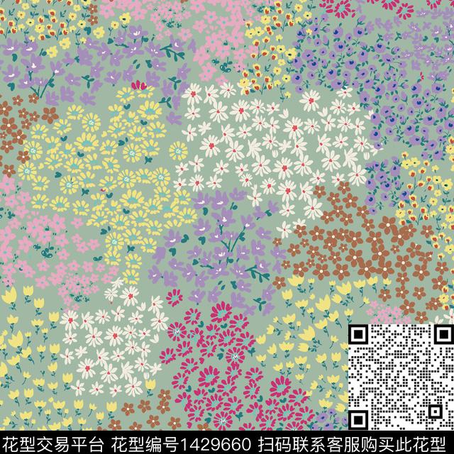 定位花花卉小碎花数码印花华亿平台下载（图片编号: 1429660） - 瓦栏（Walan）