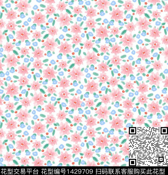 小清新小碎花日韩系数码印花华亿平台下载（图片编号: 1429709） - 瓦栏（Walan）