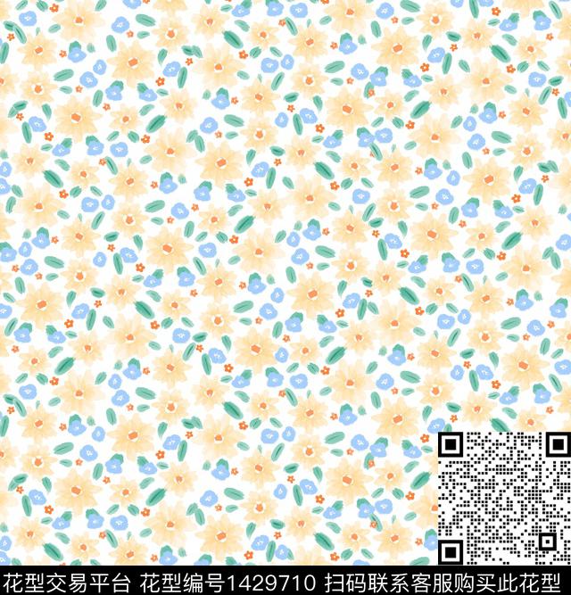 小清新小碎花日韩系数码印花华亿平台下载（图片编号: 1429710） - 瓦栏（Walan）