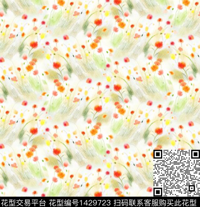 小清新小碎花日韩系数码印花华亿平台下载（图片编号: 1429723） - 瓦栏（Walan）