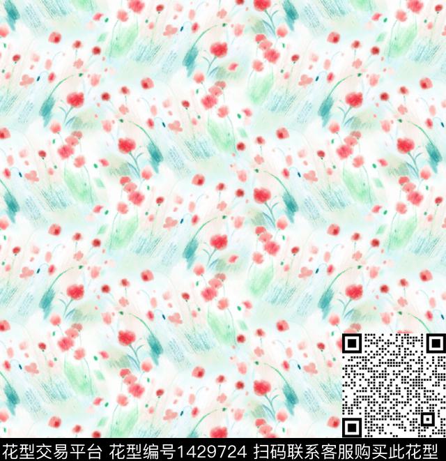 小清新小碎花日韩系数码印花华亿平台下载（图片编号: 1429724） - 瓦栏（Walan）