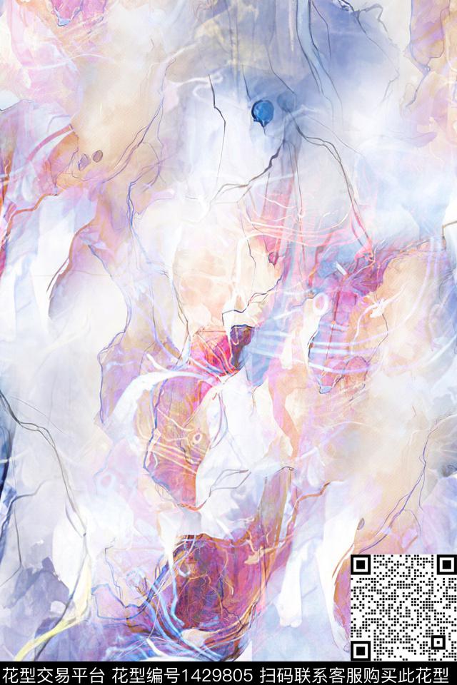 炫彩肌理水彩数码印花华亿平台下载（图片编号: 1429805） - 瓦栏（Walan）