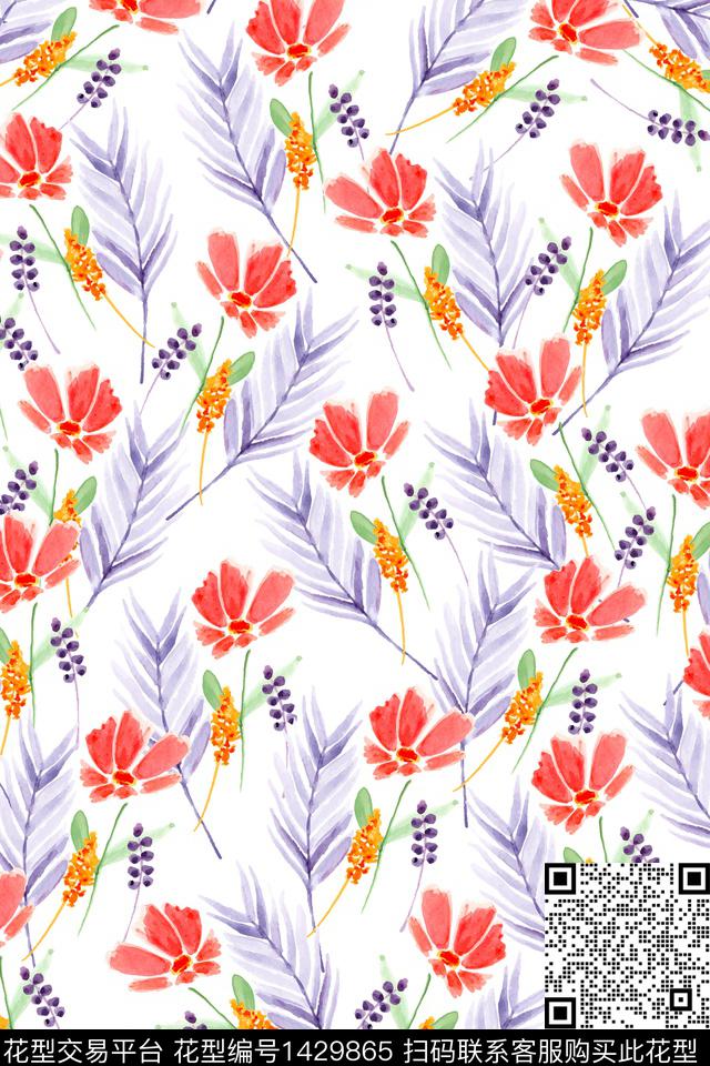 花卉大牌风小碎花数码印花华亿平台下载（图片编号: 1429865） - 瓦栏（Walan）