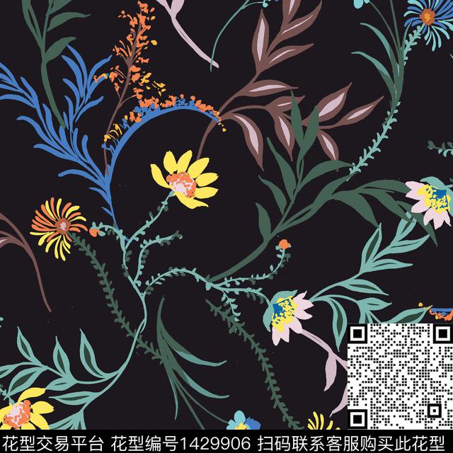 花卉满版散花印花数码印花华亿平台下载（图片编号: 1429906） - 瓦栏（Walan）