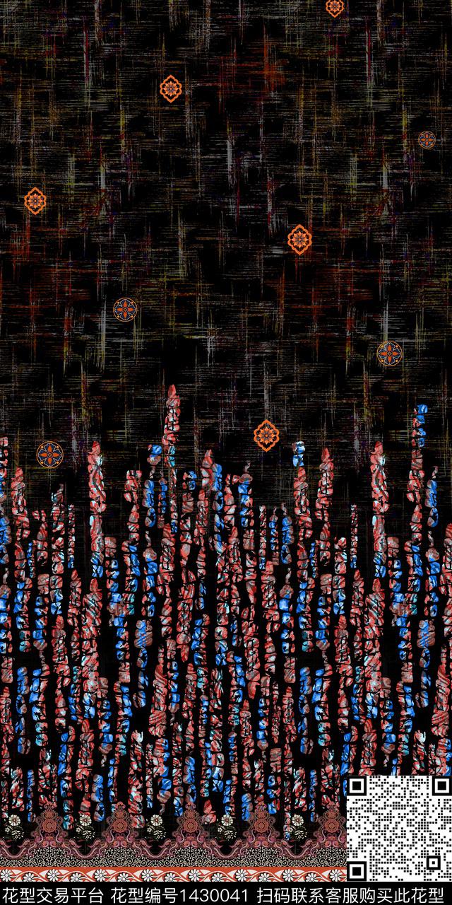 女装民族风花卉数码印花华亿平台下载（图片编号: 1430041） - 瓦栏（Walan）